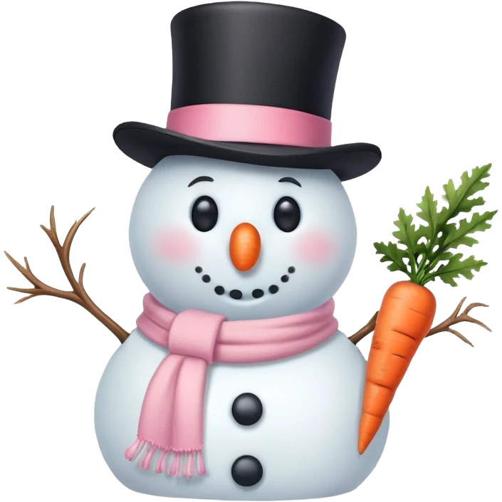 Pastel pink frosty the snowman  emoji