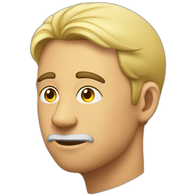 right facing man rubbing chin from thinking emoji
