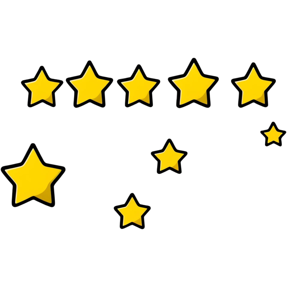 5 stars rating, excellent review emoji
