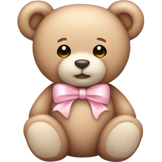 Teddy bear with light pink bow  emoji