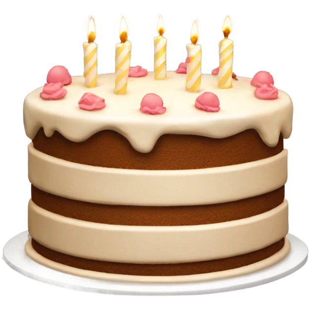 Aestetic beige birthday cake  emoji