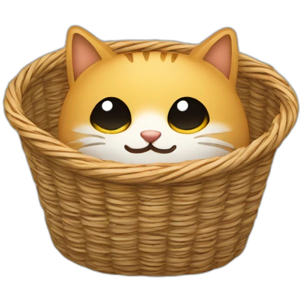 Chat dans un panier emoji