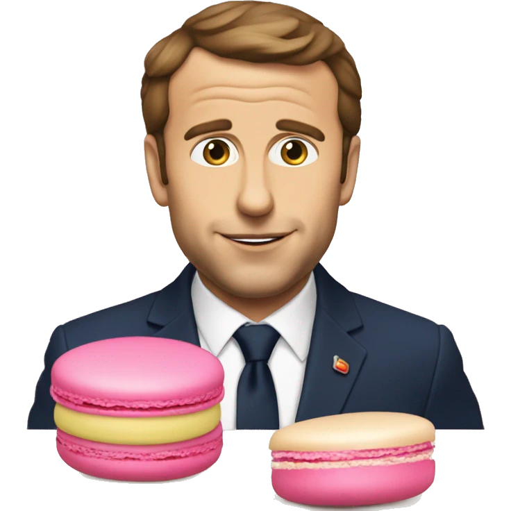 Macron qui mange un macaron emoji