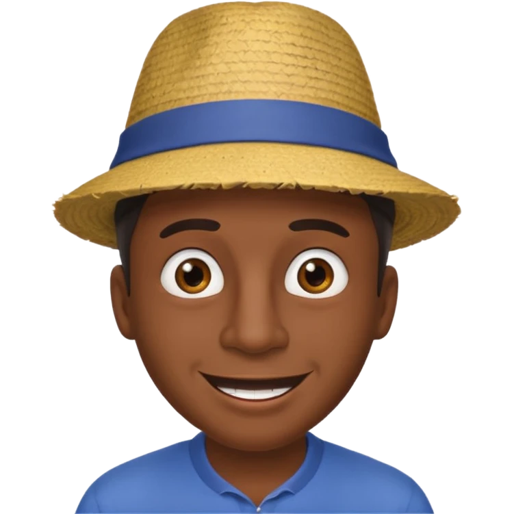 homme créole réunionnais  étonné  avec chapeau emoji