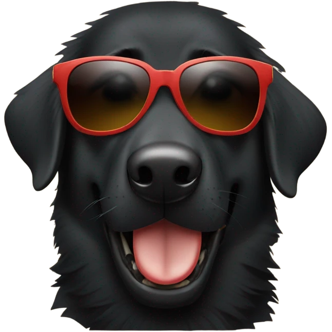 A black German Shepherd wearing sunglasses and smoking a cigar In emoji