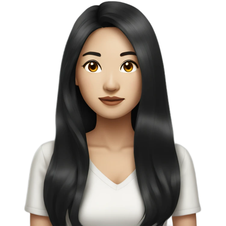 stunning asian woman black long hair  emoji