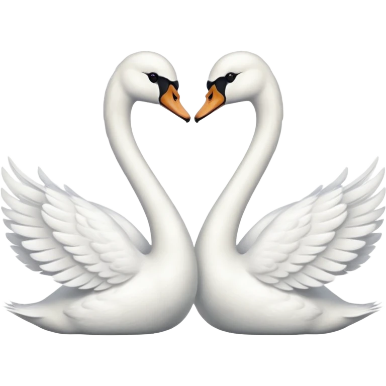 Two swan face each other emoji