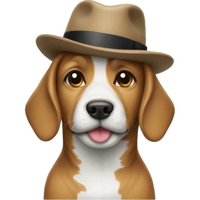 dog with a hat emoji