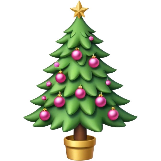 Cute christmas tree with pink decoration emoji