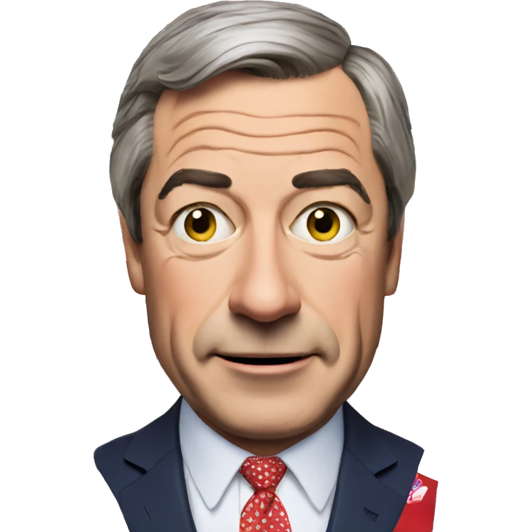 Nigel Farage holding a Union Jack flag  emoji