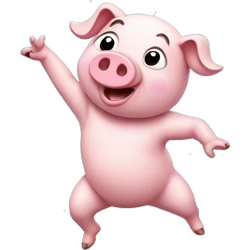 Pig dancing on the moon emoji