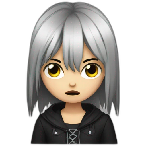 Angry goth girl tears emoji