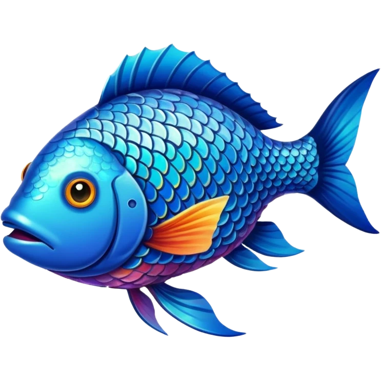 A large and colorful fish emoji