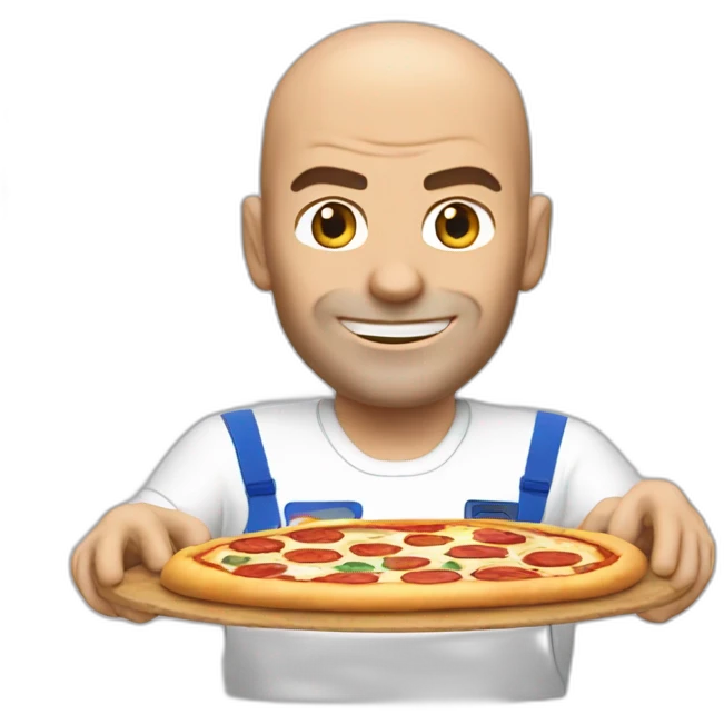 Zinedine Zidane making a pizza  emoji