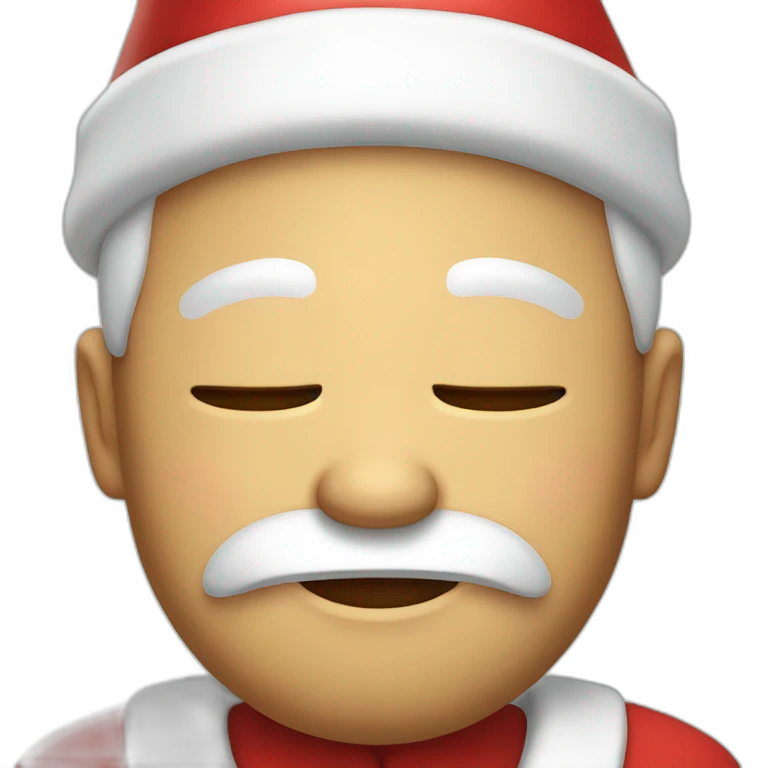 santa closed eyes emoji