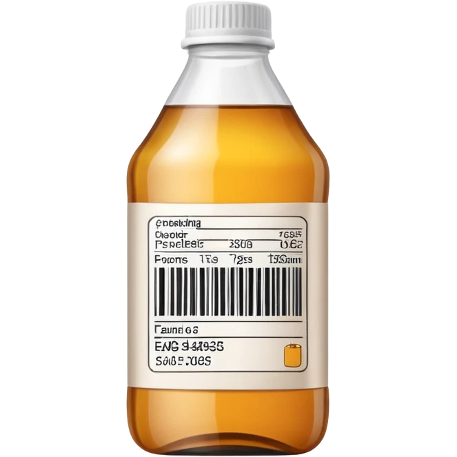 phone camera pointed at food product label with barcode, bottle shape, no text emoji