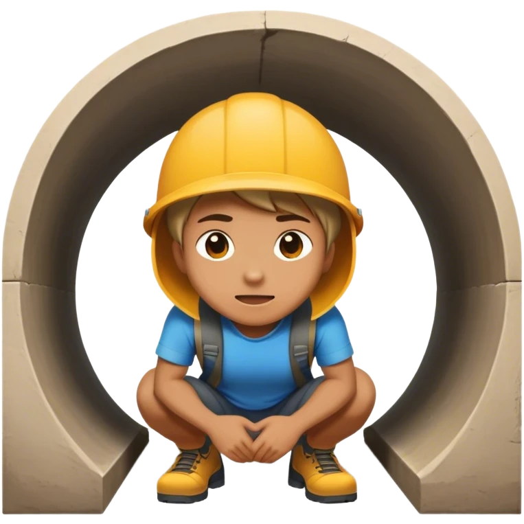 Crouched inside a tunnel emoji