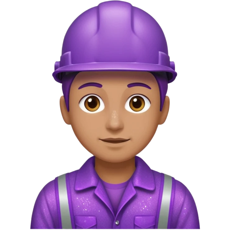 industrial worker wearing purple glittery clothes emoji