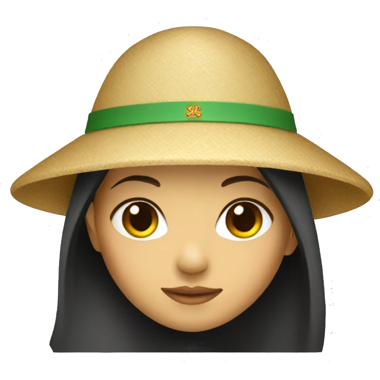 Girl with chinese hat emoji