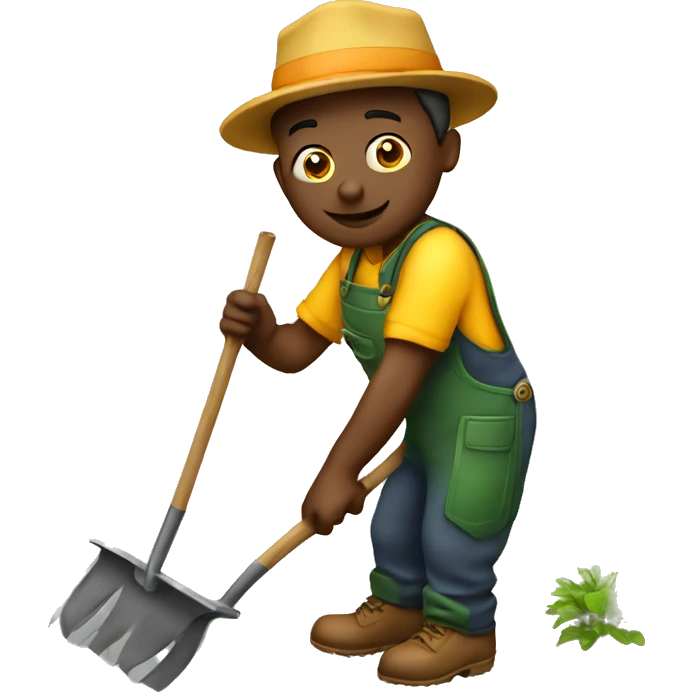 Gardener hoeing emoji