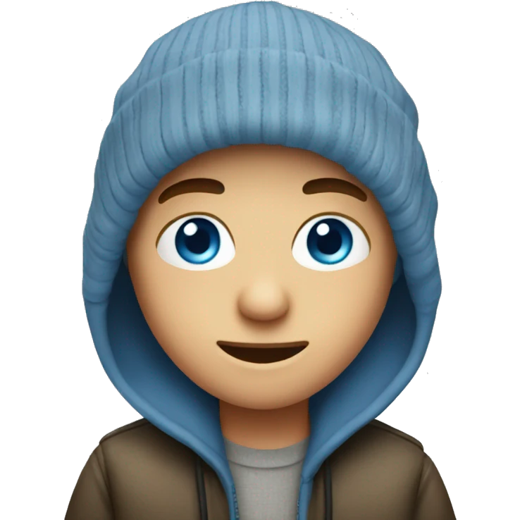 blue-eyed boy in beanie emoji