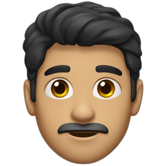 Spanish man dark hair and bear thick eyebrows emoji
