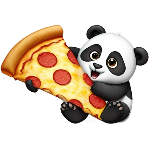  Panda eating a pizza  emoji