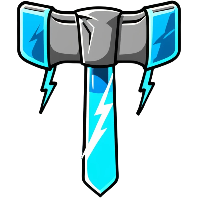 thor's hammer mjolnir with lightning emoji