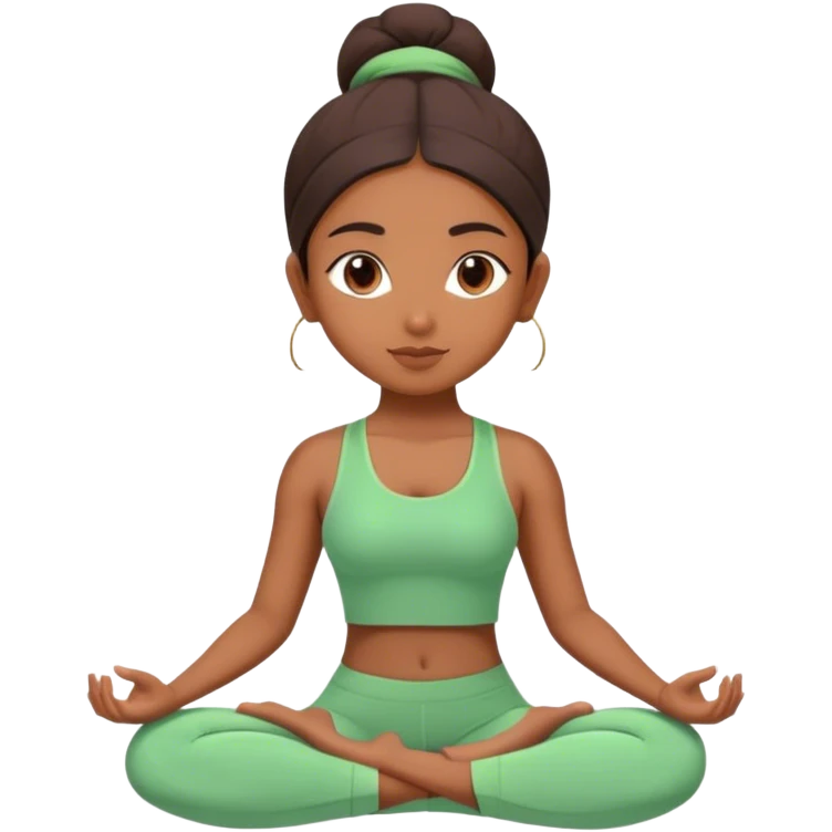 indian girl doing yoga in green outfit emoji
