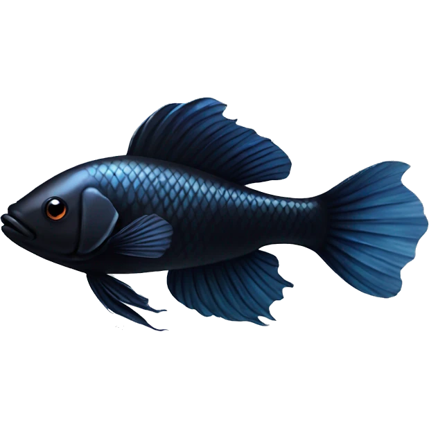 Black beta fish emoji