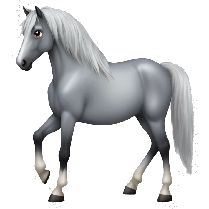 Dapple gray horse with black mane  emoji