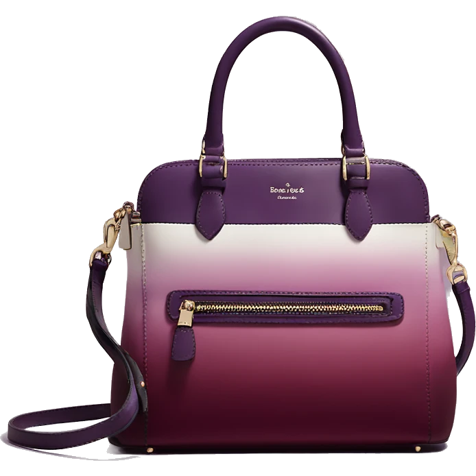Realistic isolated plum purple to wine color ombre Kate Spade satchel purse.  emoji