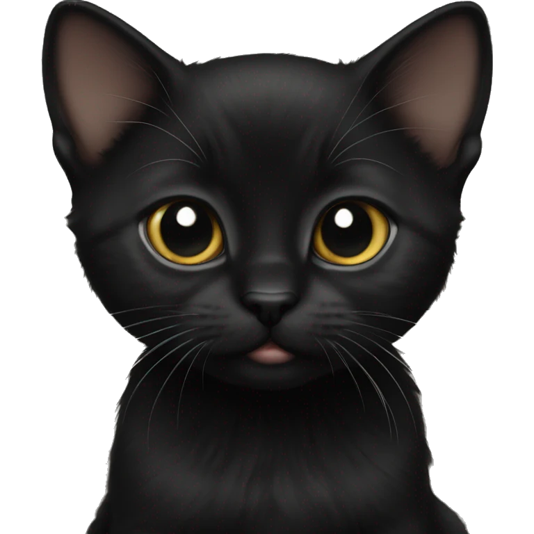 Black Bombay kitten sitting  emoji