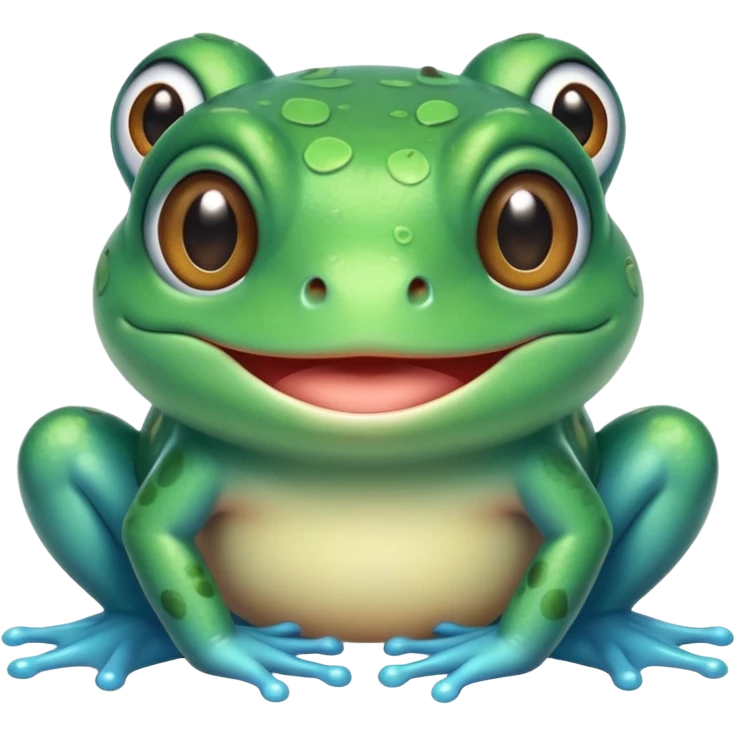 cyan cute frog kawaii eyes should be cuter emoji