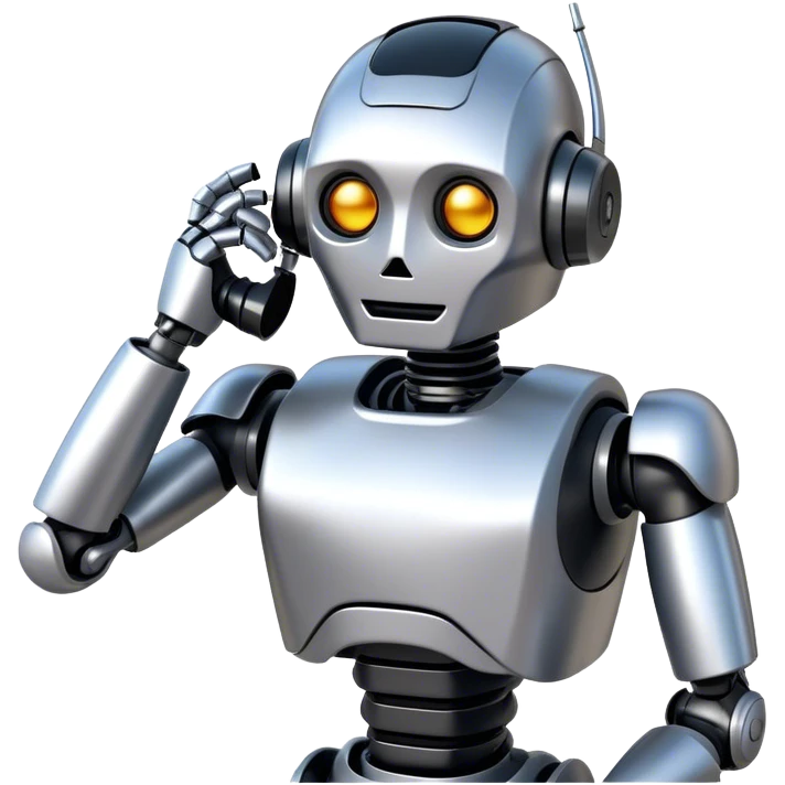 robot, hablando por teléfono  emoji
