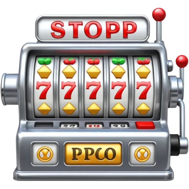 Slot machine, classic, 5 reels, the stop symbols are P-R-O-P-O emoji
