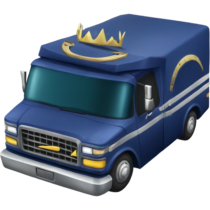 Dark blue Catgirl’s themed lowrider armored truck  emoji