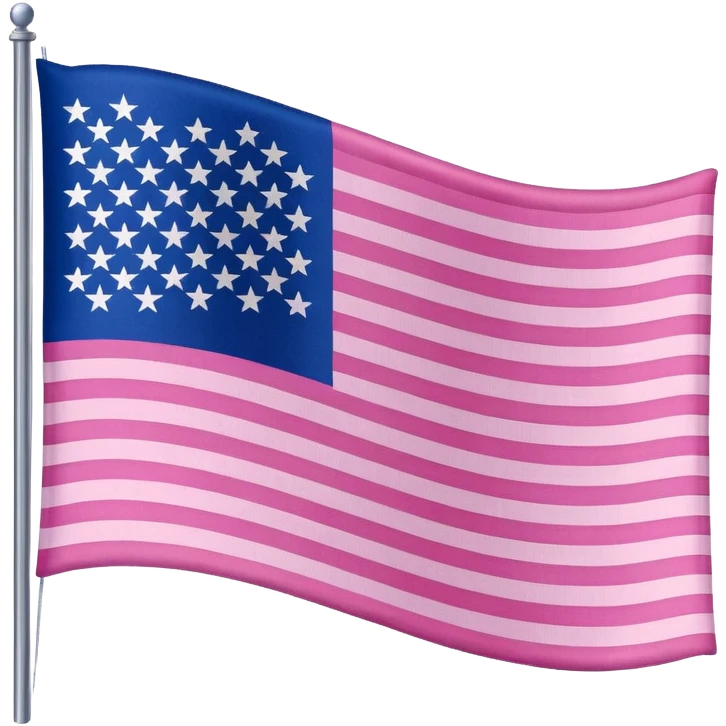 Drapeau Americain rose 100% sauf les etoile et les Bandes le bleu remplacer par du rose emoji