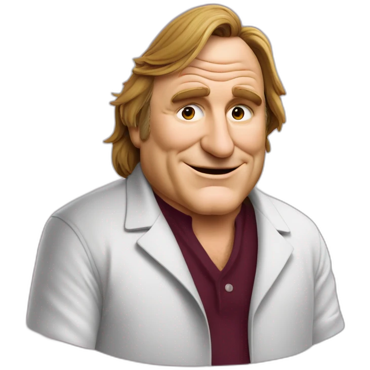 Gérard Depardieu buvant du vin rouge emoji
