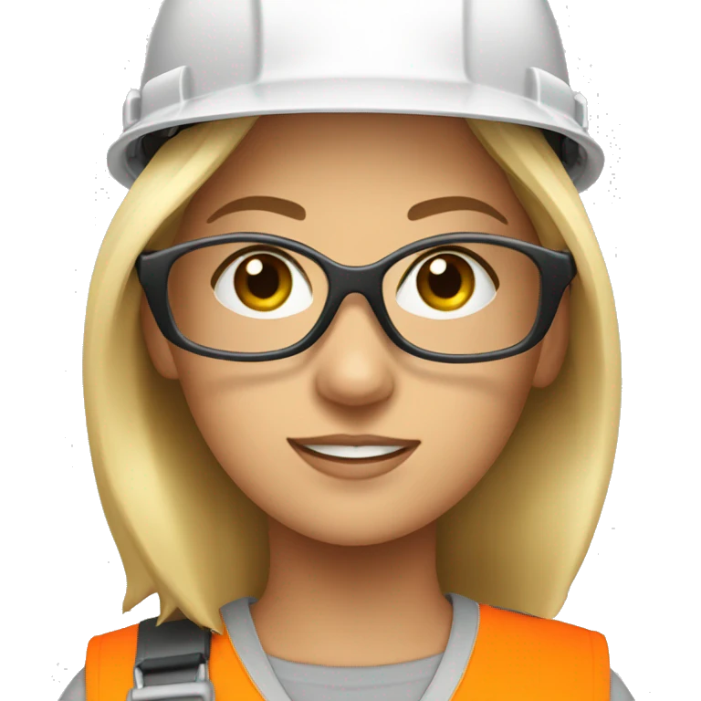 Safety girl construction with glasses emoji