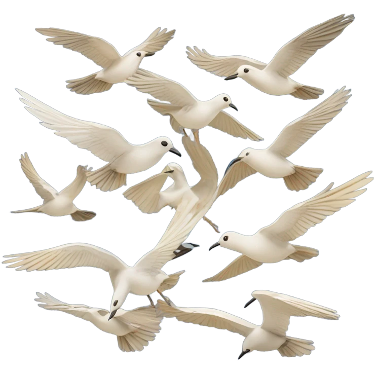 A Flock of Birds Flying in Formation emoji