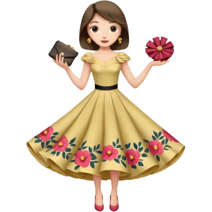 Woman Twirl occasion circle dress emoji