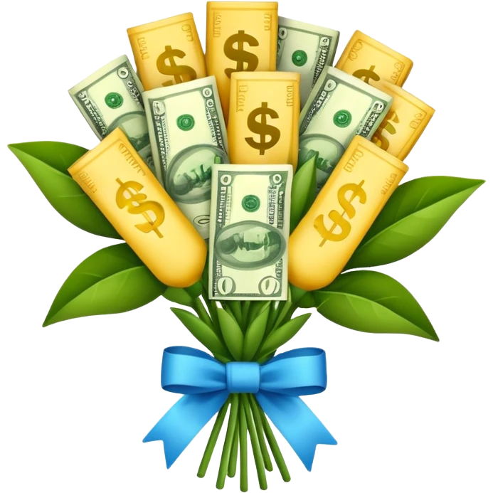 A bouquet of money emoji