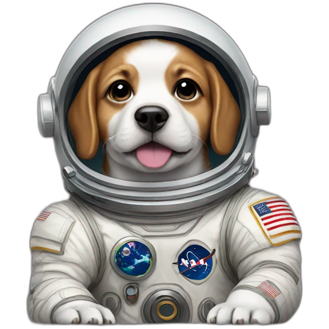 astronaut puppy dog emoji