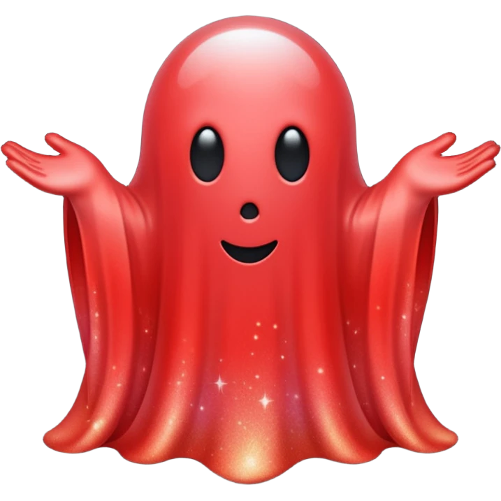 red glitter ghost style emoji