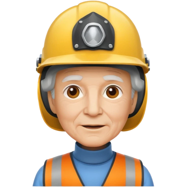 elderly with helmet emoji