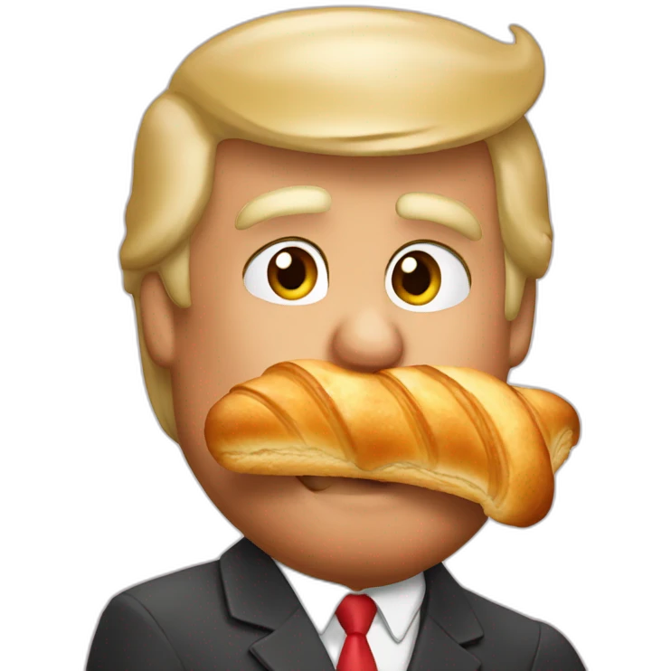 donald trump eating croissant emoji
