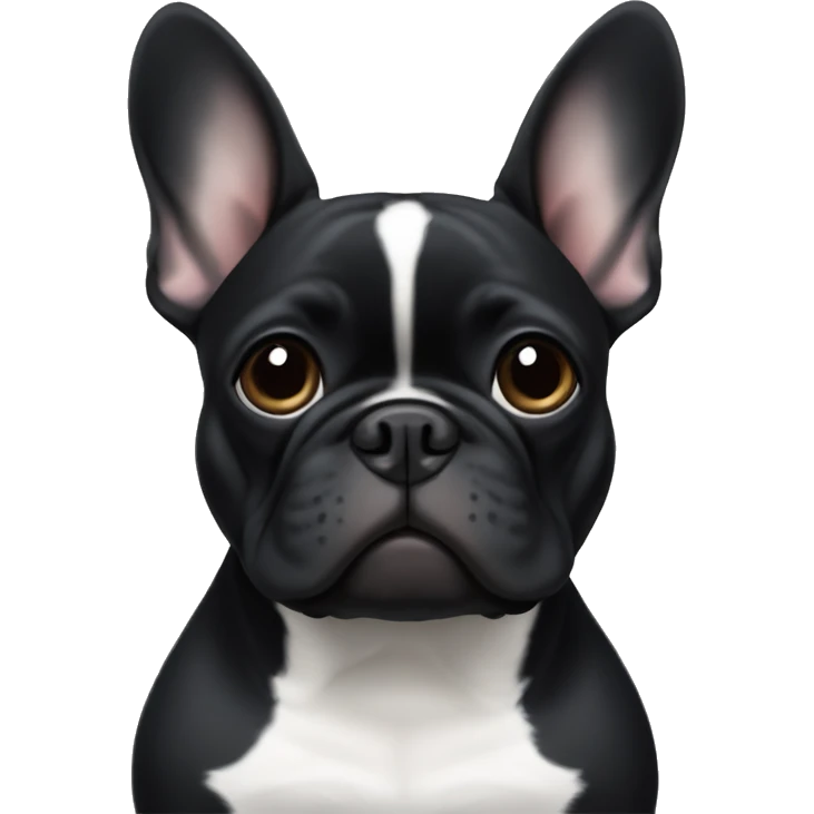 Black french bulldog with white cross on its neck emoji