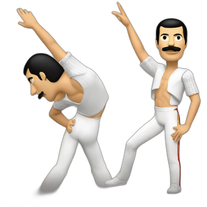 Freddie mercury’s famous pose with arm in the air emoji