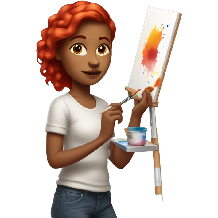 Red head girl painting  emoji